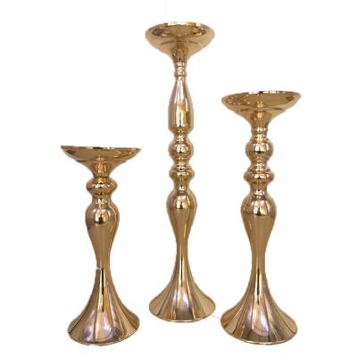 China Wedding Decoration Gold Metal Flower Stand Table Centerpieces for sale