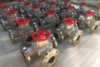 China 3 Way Stainless Steel Diaphragm Valve with RF Flanged Connection for sale