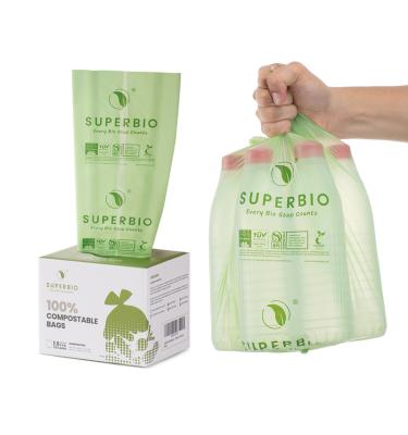 China Biodegradable Trash Bag 100% Compostable Cornstarch Trash Bags 100 Count, Small Kitchen Compost Trash Bags, Food Scrap Vegetable Trash Bags for sale