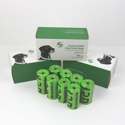 China Sustainable Eco Friendly Compostable Dog Waste Bag 120 Bags 100% Biodegradable Dog Poop Bag for sale