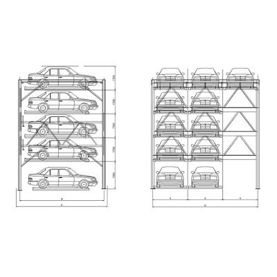 China Factory Wholesale Price CE Automatic Parking Machines Garage 4 Posts 5 Floors Stacker Car Parking Lift for sale