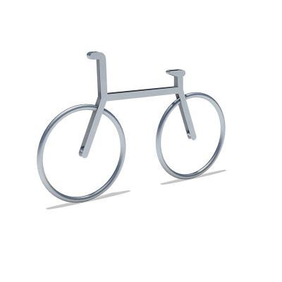 China Modern Urban Furniture Bike Form Vertical Street Bicycle Spoke Storage Floor Bicycle Stand Roadside Metal Bike Rack for sale