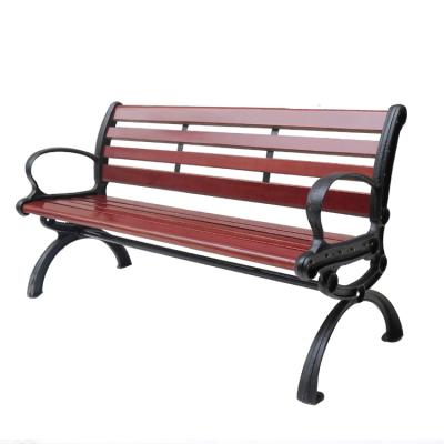 China Outdoor Steel Park Chair Cast Iron Modern Wrought Iron Long Waiting Wooden Garden Bench for sale