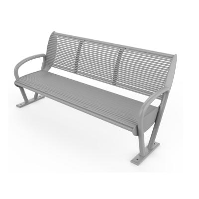 China Modern Custom Design Park Benches Stainless Steel Outdoor Public Seating Bench With Backrest for sale