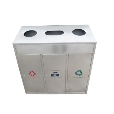 China Sustainable Steel Garbage Bin Hanging Metal Medical Custom Outdoor Sorting Bins For Parks for sale