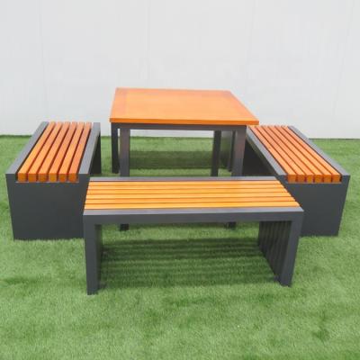 China Modern Outdoor Park Furniture Street and Garden Picnic Bench Set Wooden Outdoor Wooden Picnic Table Table Manufacturer for sale