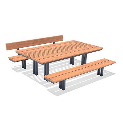 China Eco-freindly Long Picnic Bench Table Wooden Plastic Composite Garden Furniture Table Chair Table Set for sale