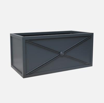 China Factory Modern Hot Selling Park Eco Friendly European Standard Steel Rectangular Outdoor Pots for sale