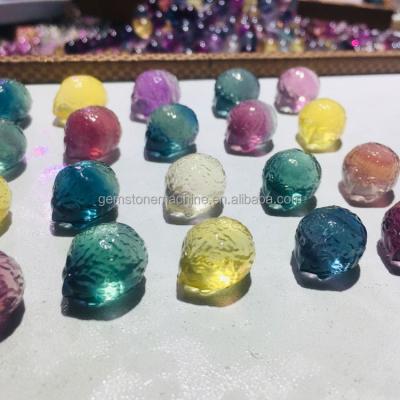 China China 2cm Crystal Mini Hedgehog Rainbow Fluorite Natural Animal Wholesale Crystal Carvings for sale