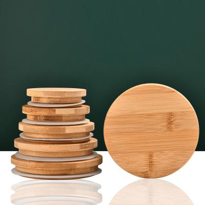 China Non Spill Different Size Eco-friendly High Borosilicate Glass Jar Wholesale With Airtight Bamboo Lid for sale