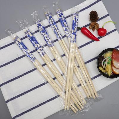 China Disposable Porcelain / Catering Chinese Style Blue and White Chopsticks Commercial Individually Wrapped Bamboo Disposable Chopsticks for sale