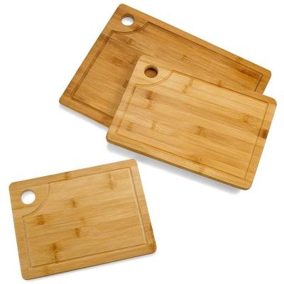 China Sustainable Factory Private Label Custom Logo 3 Piece Eco-friendly Wood Slotted Large Organic Bamboo Cutting Boards Cutting Plates Set for sale