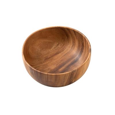 China High Quality Sustainable Acacia Wooden Bowl Different Sizes Nordic Style Salad Bowl for sale