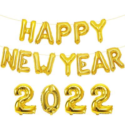 China Decoration Happy New Year 2022 Party Decorations Letter Number Foil Balloon for sale