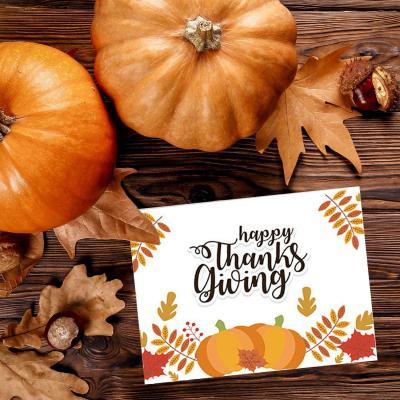 China Europe Thanksgiving Greeting Cards Matching Style Thanksgiving Cards Holiday Pumpkin Paper Greeting Card Set for sale