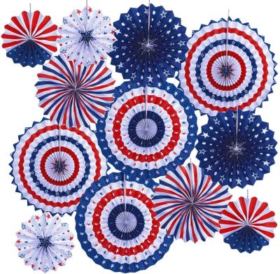 China USA Design Tissue Paper Party Paper Fans to Celebrate America's National Day of Party Supplies for sale