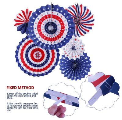 China Party Paper Fans New Beauty Decorations Favorite Design for USA Independence Day Party Supplies for sale