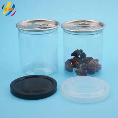 China Clear Easy Open Canned Food Food Grade Plastic Food Container Pop Can Packaging for sale