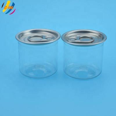 China Canned Food 50ml Clear Plastic Cans For Candy Packaging for sale