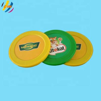 China High quality safe for children tin box cover plastic lid tin box lids with sticker for sale