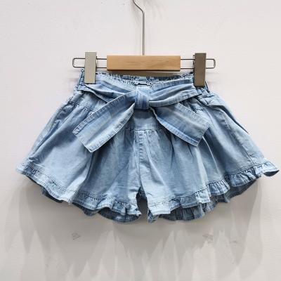 China Breathable Kids Shorts Girls 100%cotton Denim Shorts Woven Fabric Kids Shorts for sale