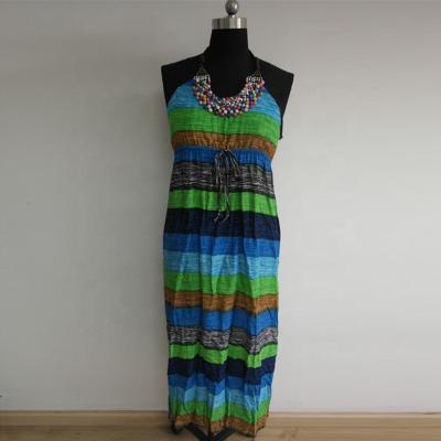 China OEM Anti-Static Service Simple New Fashion Ladies Stripes Long Dress Custom for sale