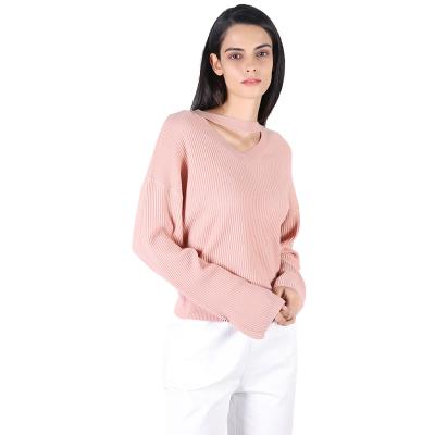 China High Quality 7 GG Pink Anti-Shrink Pullover Women's Popular Custom Knitted Sweater for sale