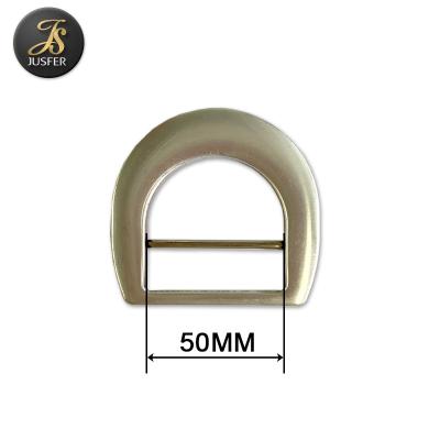 China 5CM D-Shape Metal Buckle White Belt Buckle Self Cover Nickel Free Buckle With Bar for sale