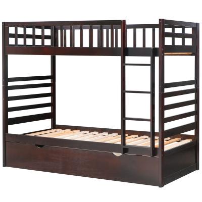 China 2 Kids Bed Convertible OEM Twin Over Full Size Wooden Double Deck Bed Design Kids Double Bunk Bed for sale