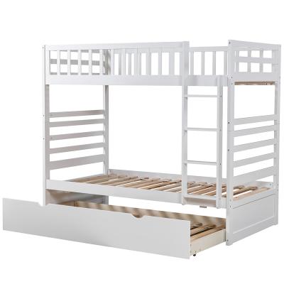 China 2 Kids Bed 2021 New OEM Children Kids Solid Wood Twin Bunk Bed With Stairs For Sale for sale