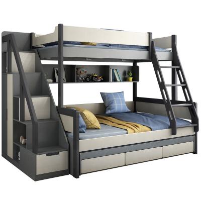 China Furniture Factory Direct Sale Solid Wood Solid Twin Over Full Double Decker Wooden Bunk Kid Beds for sale