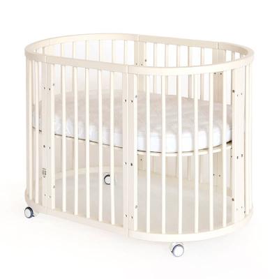 China Hot 2021 eco-friendly materials turned wooden bedside mobile convertible convertible baby cribs for sale for sale