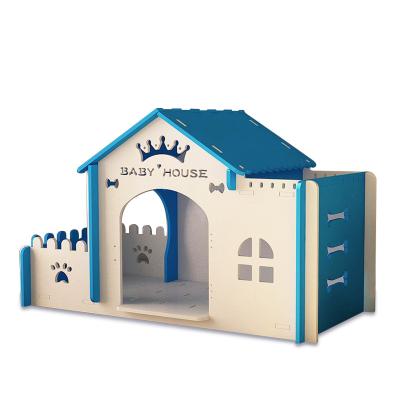 China 2021 Customized Breathable High Quality Luxury Color Dog House Shaped Dog Sitting Areas With Door for sale