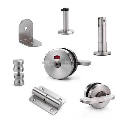 China Anti Corrosion AOGAO Hotel Bathroom Accessories 304 Stainless Steel Toilet Partition Hardware for sale