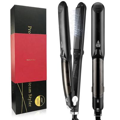 China Amazon Outdoor Professional Steam Flat Iron Hair Straightener/Professional Hair Straightener Crystal Ceramic Flat Iron Hair Straightener for sale