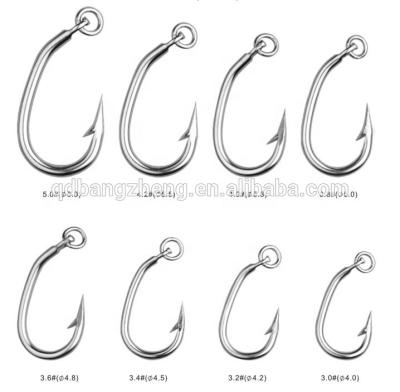 China STAINLESS STEEL Ring Tuna Fishing Hook With Solid, Super Strong Tuna Hook for sale