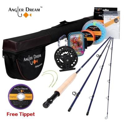 China Carbon Fiber Fly Fishing Rod And Reel Combo Set 3/4 Fly Rod Combo With Fly Line 5/6 WEIGHT Full Lure Kit With Bag for sale