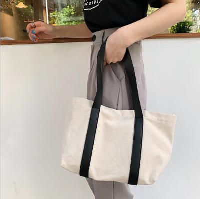 China 2020 new fashion Korean version new Central Institute of Statistics tote bag large capacity tote bag vintage canvas simple handbag for sale