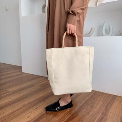 China High quality women's canvas bag fashion literature handbag college students solid color casual handbag 2020 for sale