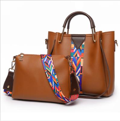 China Fashion alibaba china suppliers women ladies bag set PU 3pcs handbags set ribbon belt large capacity bag set for sale