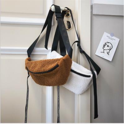 China Wholesale Launched Simple Super Hot Women's Fashion Plush Belt Pussy Pack Solid Color Chest Bag Pussy Pack for sale