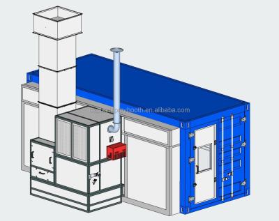 China Diesel Heater Durneror Natural Gas Container Spray Booth Model Spray Booth / Paint Can Be Customized 6058x2438x3303mm for sale