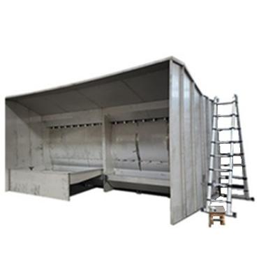 China Building Material Shops 6m Length Water Curtain Spray Paint Booth With Working Area for sale