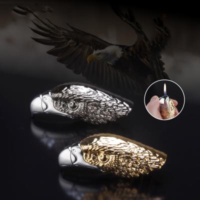 China New CLASSIC Eagle Head Open Flame Portable Lighter Gift For Men for sale