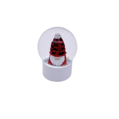 China Custom Santa Claus World Crystal Ball Christmas Gifts 45mm Elf Christmas Water Ball for sale