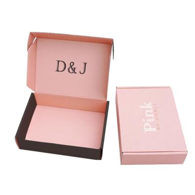 China Eco-Friendly Recycled Pink Black Corrugated Shipping Boxes Materials Ad Box Apparel Gift Shoes Paper Packaging Cardboard for sale