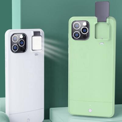 China Easy Simple For iPhone 12 pro Max Fill Light Case Selfie Ring Light Shell For iPhone XS XR 11 pro For Makeup Video Phone Cover for sale