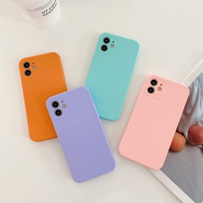 China Anti-drop Soft Silicone TPU Phone Case For iPhone 7/8 Case Solid Color TPU Mobile Back Cover For Iphone 12 Pro Max Se 11 for sale