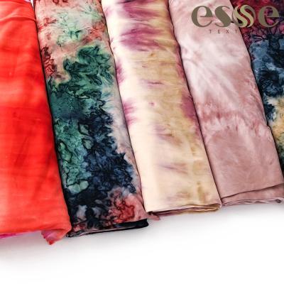 China ESSE TEXTILE DTY LINK DYE 2 other side brushed jersey fabric for dress tela fabric spandex elastane for sale