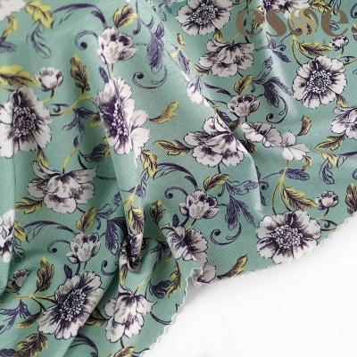 China TEXTILE 40S organic rayon ESSE siro print spandex viscous fabric floral knit robe pajamas tela for sale